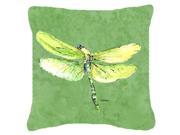 Dragonfly on Avacado Canvas Fabric Decorative Pillow