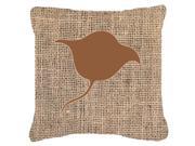 Stingray Burlap and Brown Canvas Fabric Decorative Pillow BB1094