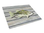 Small mouth bass on the wharf Glass Cutting Board
