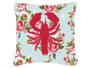 Lobster Shabby Chic Blue Roses Canvas Fabric Decorative Pillow BB1015
