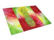 Pineapple in greens and reds Glass Cutting Board