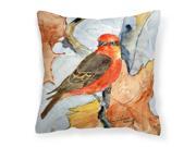 Bird Verimillion Flycatcher Canvas Fabric Decorative Pillow