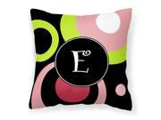 Letter E Monogram Retro in Black Fabric Decorative Pillow AM1002 EPW1414