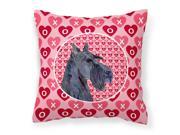 Scottish Terrier Hearts Love Valentine s Day Portrait Fabric Decorative Pillow SS4529PW1414
