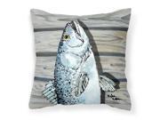 Fish Speckled Trout Fabric Decorative Pillow 8494PW1414