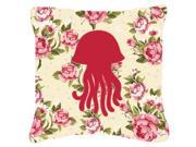 Jellyfish Shabby Chic Yellow Roses Fabric Decorative Pillow BB1091 RS YW PW1414