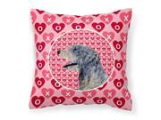 Irish Wolfhound Hearts Love and Valentine s Day Portrait Fabric Decorative Pillow SS4506PW1414