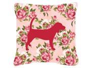 Beagle Shabby Chic Pink Roses Fabric Decorative Pillow BB1087 RS PK PW1414