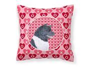 Akita Hearts Love and Valentine s Day Portrait Fabric Decorative Pillow SS4521PW1414