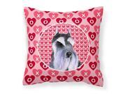 Schnauzer Hearts Love and Valentine s Day Portrait Fabric Decorative Pillow SS4477PW1414