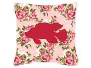 Fish Tropical Fish Shabby Chic Pink Roses Fabric Decorative Pillow BB1013 RS PK PW1414