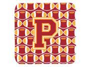Set of 4 Letter P Football Cardinal and Gold Foam Coasters Set of 4 CJ1070 PFC