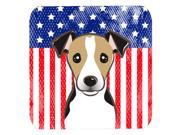 Set of 4 American Flag and Jack Russell Terrier Foam Coasters BB2191FC