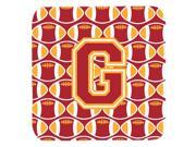 Set of 4 Letter G Football Cardinal and Gold Foam Coasters Set of 4 CJ1070 GFC