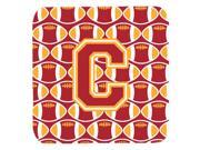 Set of 4 Letter C Football Cardinal and Gold Foam Coasters Set of 4 CJ1070 CFC