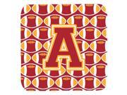 Set of 4 Letter A Football Cardinal and Gold Foam Coasters Set of 4 CJ1070 AFC