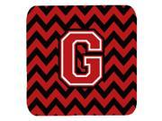 Set of 4 Letter G Chevron Black and Red Foam Coasters Set of 4 CJ1047 GFC