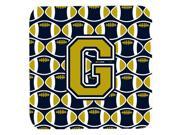 Set of 4 Letter G Football Blue and Gold Foam Coasters Set of 4 CJ1074 GFC