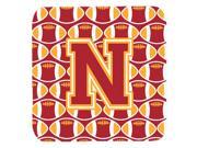 Set of 4 Letter N Football Cardinal and Gold Foam Coasters Set of 4 CJ1070 NFC