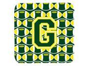Set of 4 Letter G Football Green and Yellow Foam Coasters Set of 4 CJ1075 GFC
