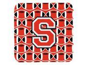 Set of 4 Letter S Football Scarlet and Grey Foam Coasters Set of 4 CJ1067 SFC