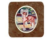 Set of 4 Chinese Crested on the Patio Foam Coasters 7021FC