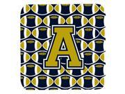 Set of 4 Letter A Football Blue and Gold Foam Coasters Set of 4 CJ1074 AFC