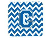 Set of 4 Letter C Chevron Blue and White Foam Coasters Set of 4 CJ1056 CFC