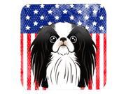 Set of 4 American Flag and Japanese Chin Foam Coasters BB2160FC