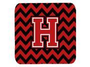 Set of 4 Letter H Chevron Black and Red Foam Coasters Set of 4 CJ1047 HFC