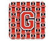 Set of 4 Letter G Football Scarlet and Grey Foam Coasters Set of 4 CJ1067 GFC
