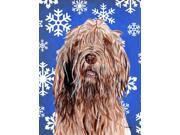 Otterhound Winter Snowflakes Flag Canvas House Size SC9781CHF