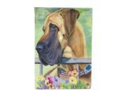 Great Dane Natural Ears Fawn in Flowers Flag Garden Size 7311GF
