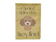 Chocolate Brown Poodle Spoiled Dog Lives Here Flag Garden Size BB1504GF