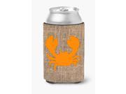 Crab Burlap and Orange Can or Bottle Beverage Insulator Hugger