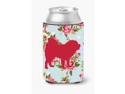 Chow Chow Shabby Chic Blue Roses Can or Bottle Beverage Insulator Hugger BB1106