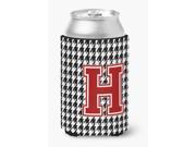Monogram Houndstooth Can or Bottle Beverage Insulator Hugger Initial H