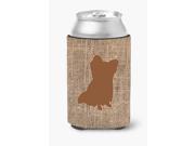 Chihuahua Burlap and Brown Can or Bottle Beverage Insulator Hugger