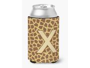 Letter X Initial Monogram Giraffe Can or Bottle Beverage Insulator Hugger