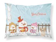 Merry Christmas Carolers Papillon Sable White Fabric Standard Pillowcase BB2408PILLOWCASE