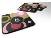 Set of 4 Monogram Retro in Black Foam Coasters