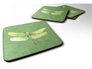 Set of 4 Dragonfly on Avacado Foam Coasters