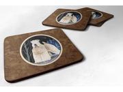 Starry Night Wheaten Terrier Soft Coated Foam Coasters Set of 4