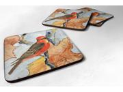 Set of 4 Bird Verimillion Flycatcher Foam Coasters