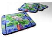 Set of 4 Bird Egret Foam Coasters