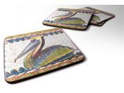 Set of 4 Bird Pelican Foam Coasters