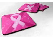 Set of 4 Breast Cancer Battle Flag Foam Coasters