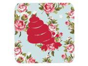 Set of 4 Hermit Crab Shabby Chic Blue Roses Foam Coasters