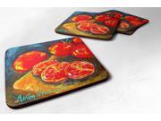Set of 4 Vegetables Tomato Slice It Up Foam Coasters