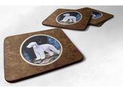 Starry Night Bedlington Terrier Foam Coasters Set of 4